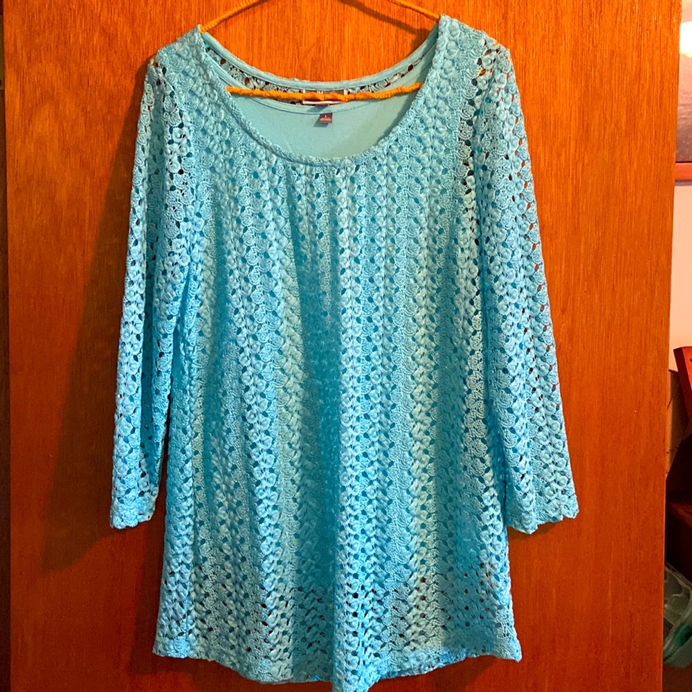 Aqua/turquoise tunic top